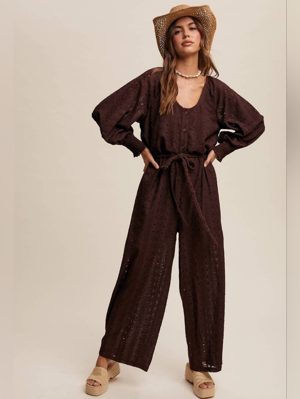 Listicle - Carr Eyelet Lace Jumpsuit